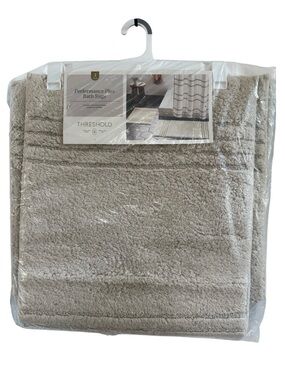 NWT Threshold Performance Plus 2 - Piece Bath Rug Set |Soft Cotton| Neutral Tone